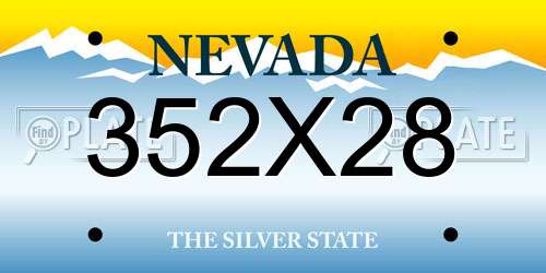 352X28 Nevada License Plate