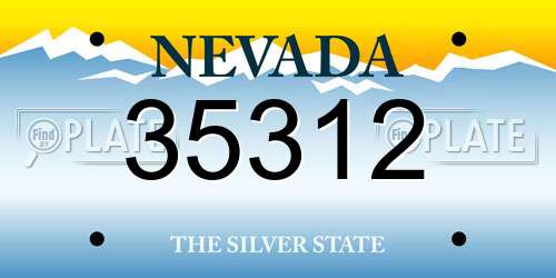 35312 Nevada License Plate