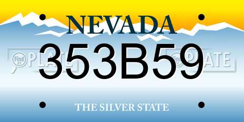 353B59 Nevada License Plate
