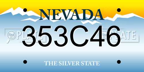 353C46 Nevada License Plate