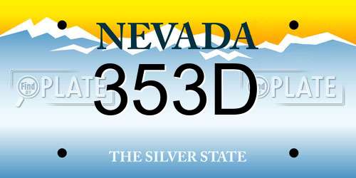 353D Nevada License Plate