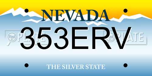 353ERV Nevada License Plate