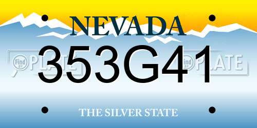 353G41 Nevada License Plate