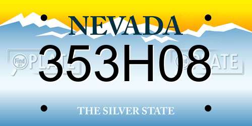 353H08 Nevada License Plate