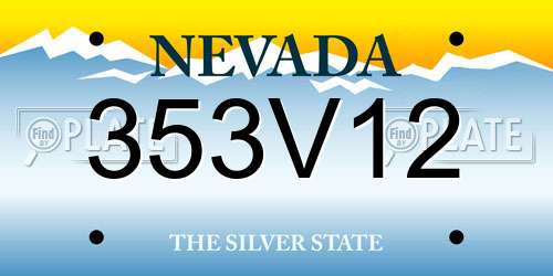 353V12 Nevada License Plate