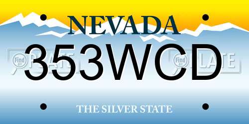 353WCD Nevada License Plate