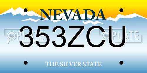 353ZCU Nevada License Plate
