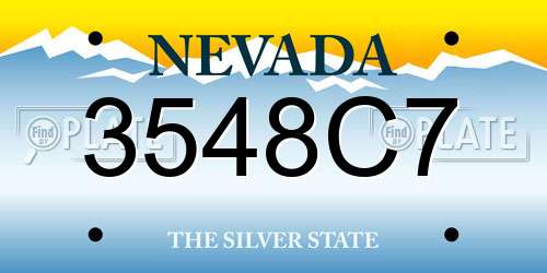 3548C7 Nevada License Plate