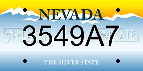 3549A7 Nevada License Plate