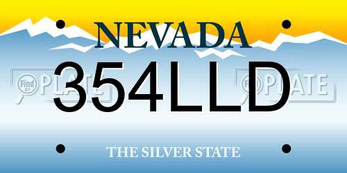 354LLD Nevada License Plate
