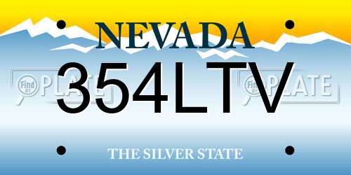 354LTV Nevada License Plate