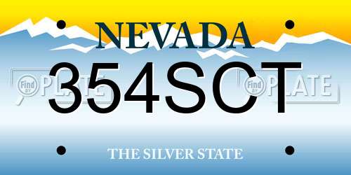 354SCT Nevada License Plate