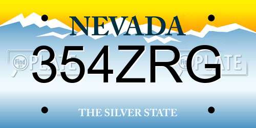 354ZRG Nevada License Plate