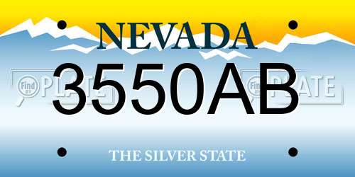 3550AB Nevada License Plate