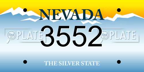 3552 Nevada License Plate