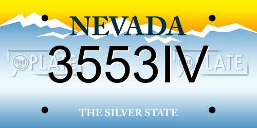 3553IV Nevada License Plate