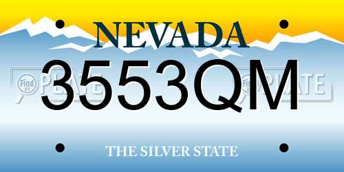 3553QM Nevada License Plate