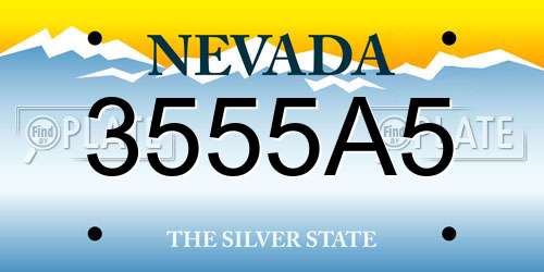 3555A5 Nevada License Plate