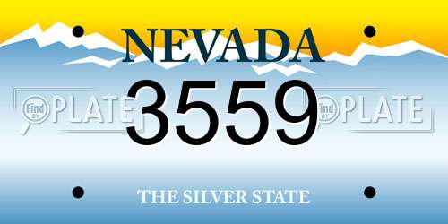 3559 Nevada License Plate