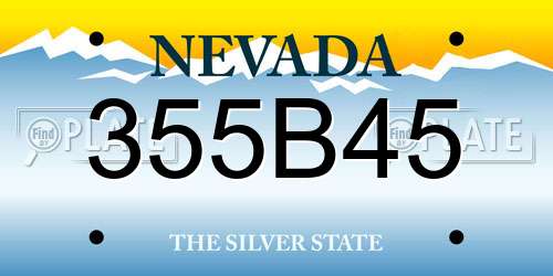 355B45 Nevada License Plate