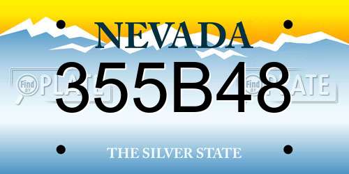 355B48 Nevada License Plate