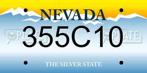 355C10 Nevada License Plate