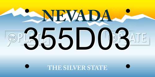 355D03 Nevada License Plate