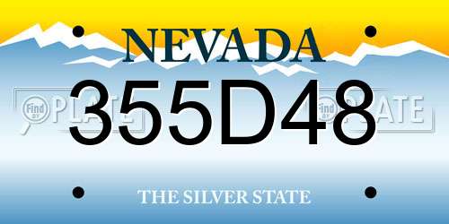 355D48 Nevada License Plate