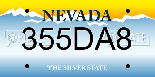 355DA8 Nevada License Plate