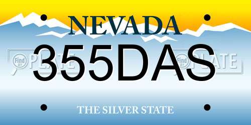 355DAS Nevada License Plate