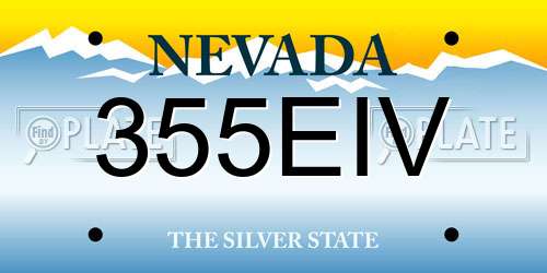 355EIV Nevada License Plate