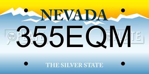 355EQM Nevada License Plate