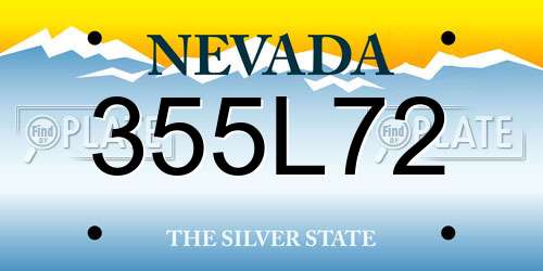 355L72 Nevada License Plate