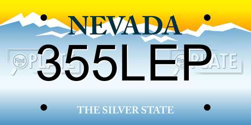 355LEP Nevada License Plate