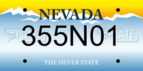 355N01 Nevada License Plate