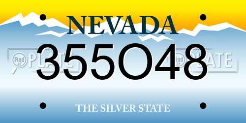 355O48 Nevada License Plate