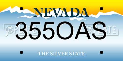 355OAS Nevada License Plate