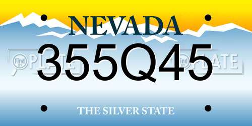 355Q45 Nevada License Plate