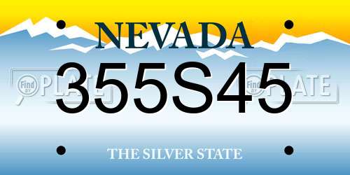 355S45 Nevada License Plate