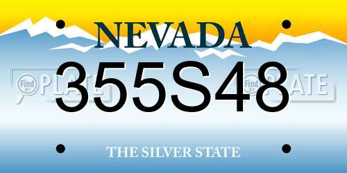 355S48 Nevada License Plate
