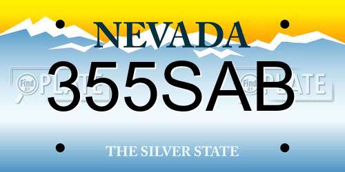 355SAB Nevada License Plate