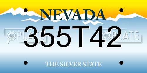 355T42 Nevada License Plate