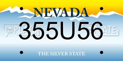 355U56 Nevada License Plate