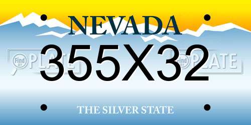 355X32 Nevada License Plate
