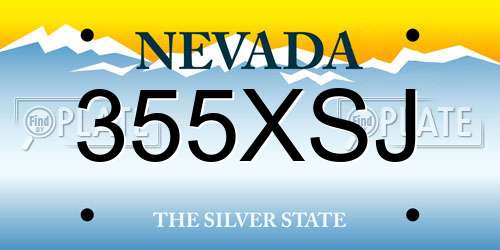 355XSJ Nevada License Plate