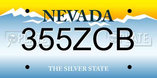355ZCB Nevada License Plate