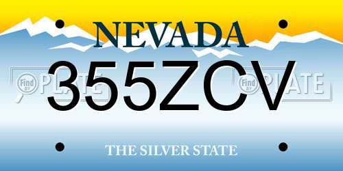 355ZCV Nevada License Plate