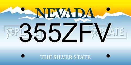 355ZFV Nevada License Plate