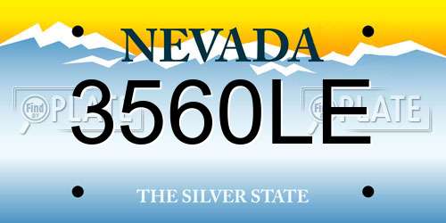 3560LE Nevada License Plate