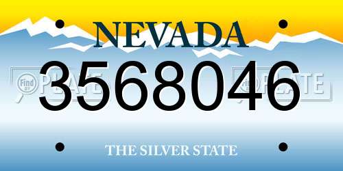 3568046 Nevada License Plate